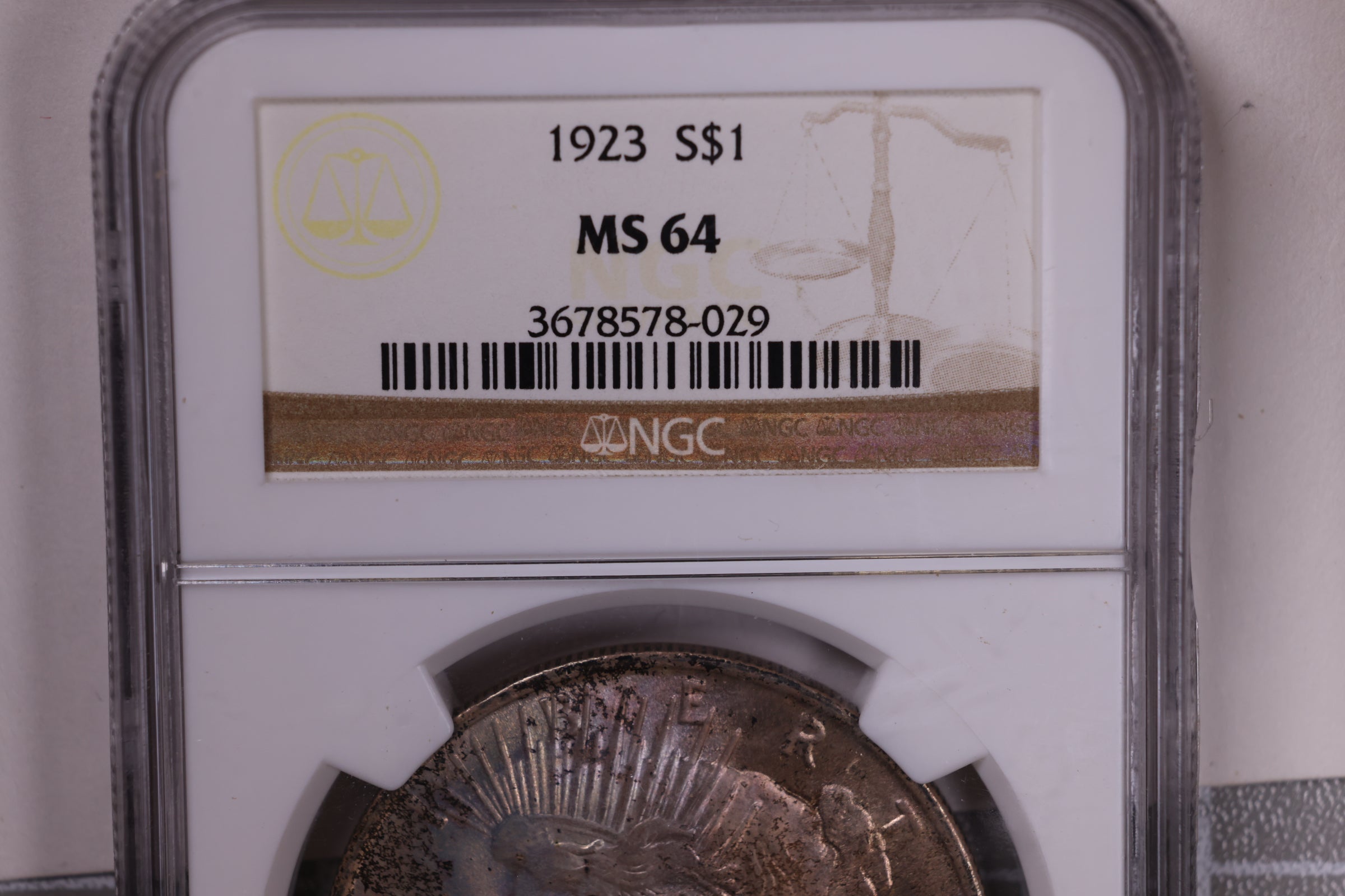 1923 Peace Silver Dollar., NGC MS-64., Uncirculated Coin., Store #DR0761