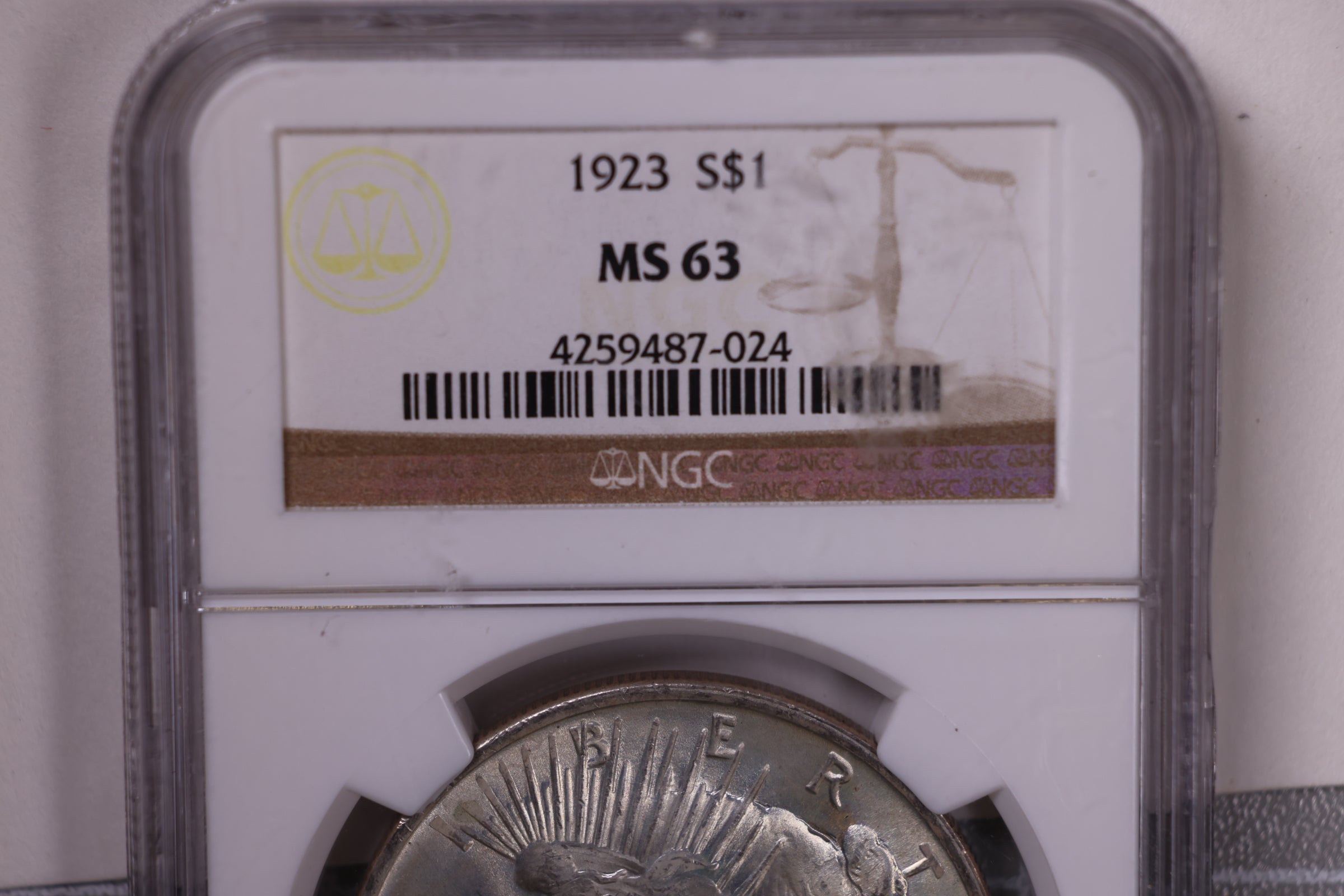 1923 Peace Silver Dollar., NGC MS-63., Uncirculated Coin., Store #DR0758