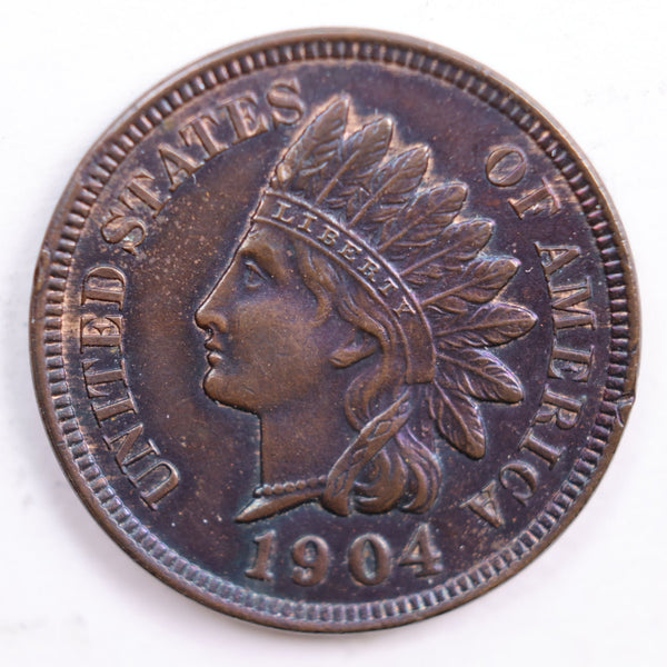 1904 Indian Head Cent, Abt Uncirculated Coin, Store #CT0645