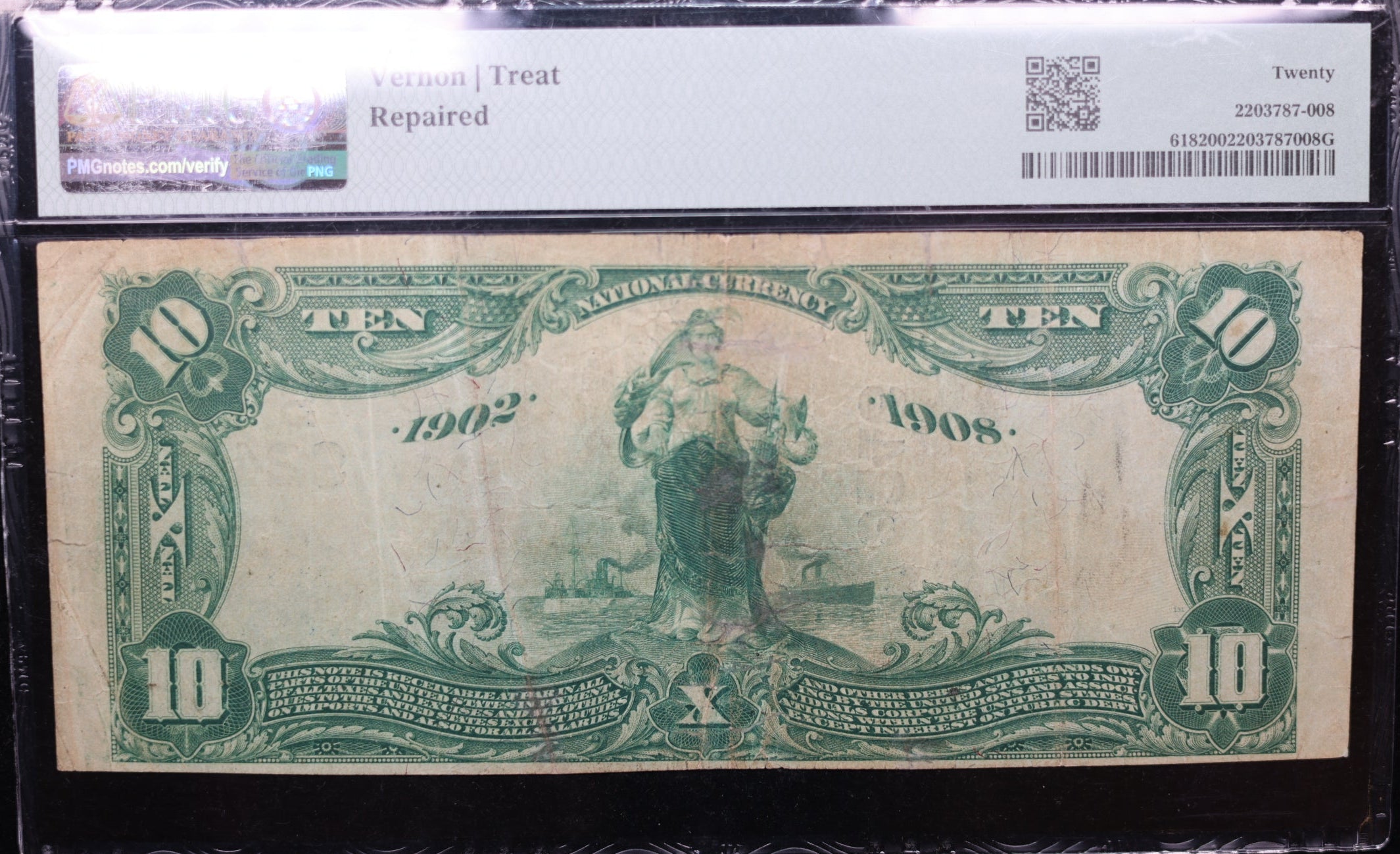 1902 $10, Charlottesville, Virginia, CH#9246, PMG VF20, Fr#618, Store LGNG010.