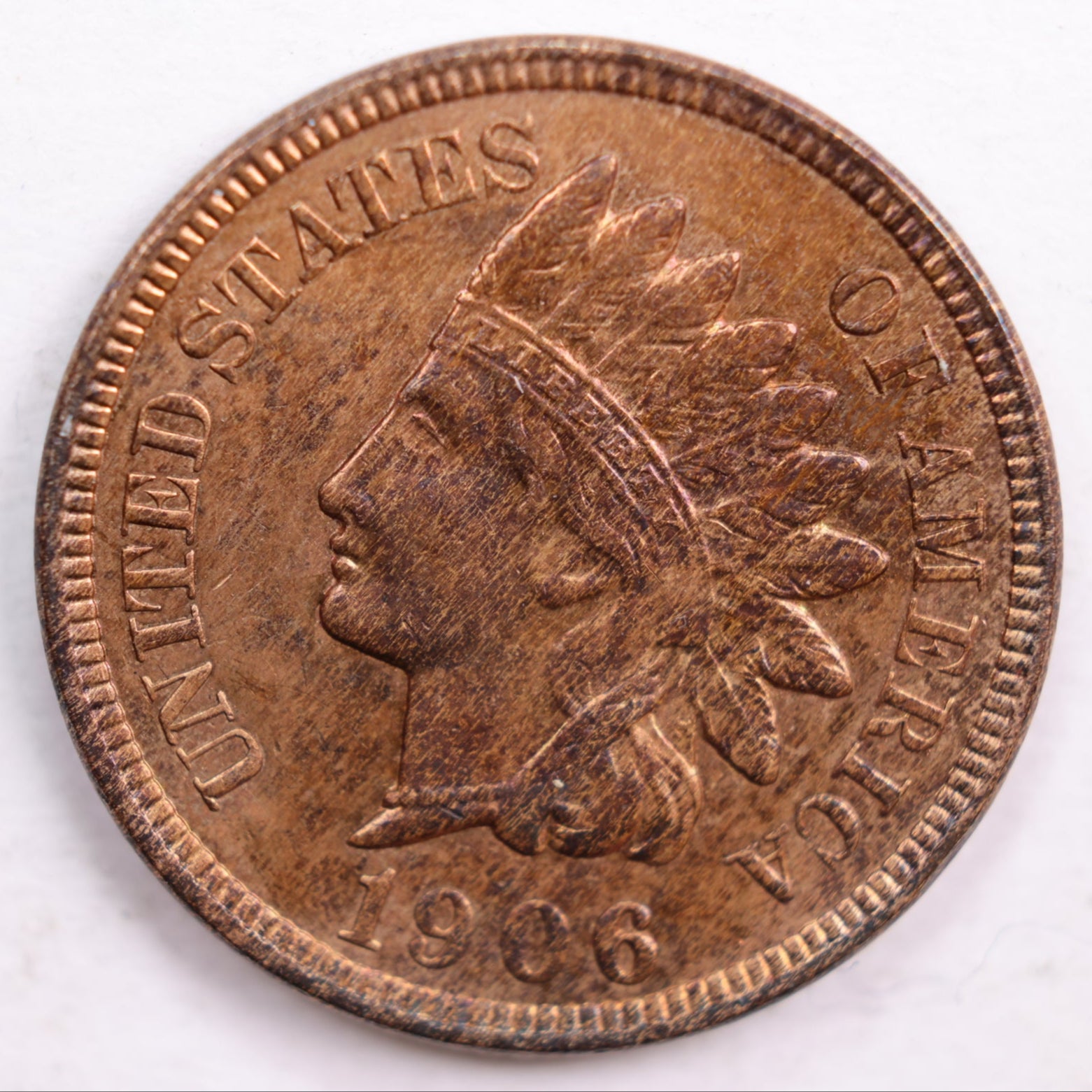 1906 Indian Head Cent, Abt Uncirculated Coin, Store #CT0647