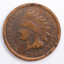 1908-S Indian Head Cent, Fine Circulated Coin, Store