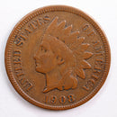 1908-S Indian Head Cent, Very Fine Circulated Coin, Store