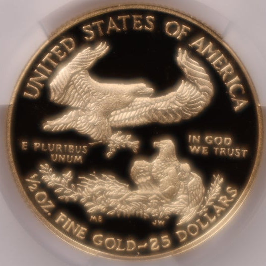 2016-W $25, Proof Gold American Eagle Coin, 1/2 OZT, CAC PR69DCAM, Store #GMC280