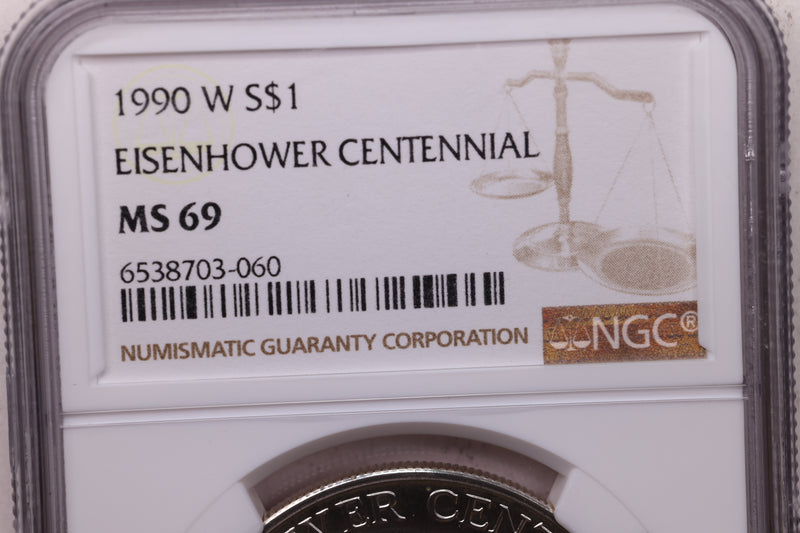 1990-W $1, EISENHOWER Commemorative., NGC Graded., Store