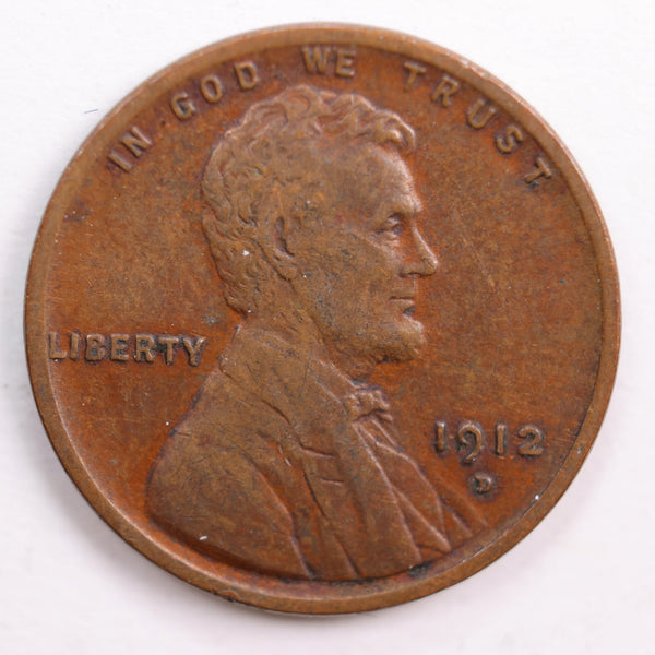 1912-D Lincoln Wheat Cent, Extra Fine Circulated Coin, Store #CT0665