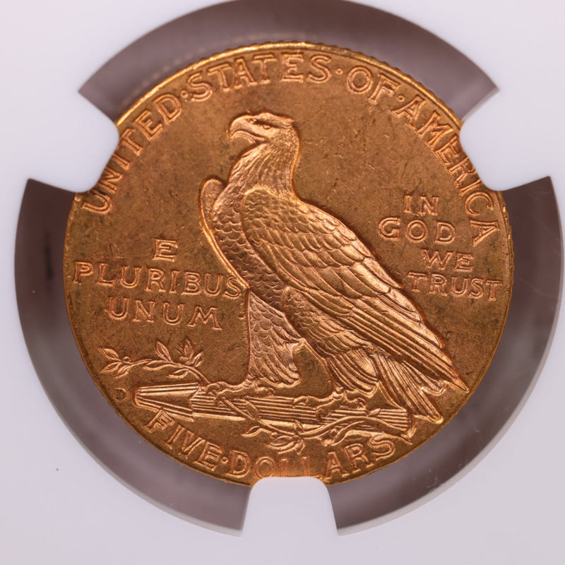 1909-D $5., Gold Indian, Half Eagle., NGC Graded., Store
