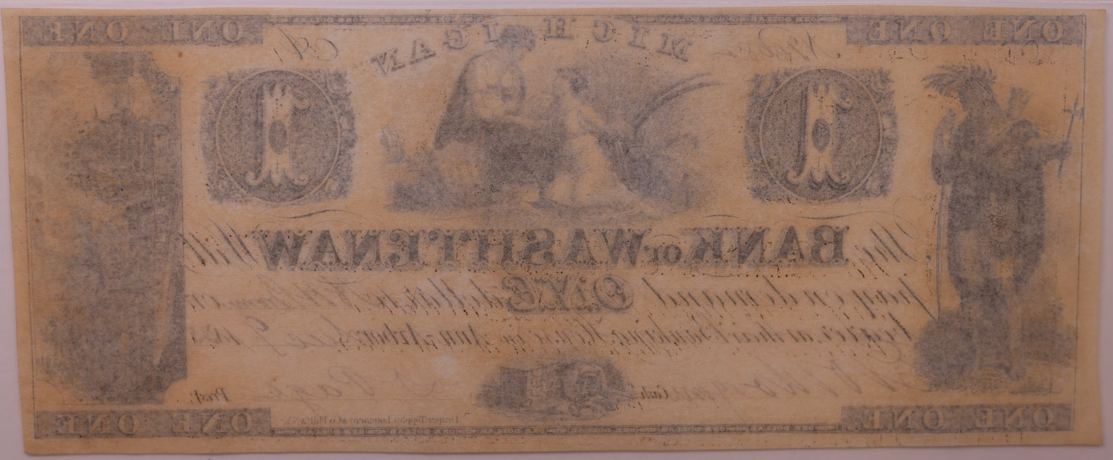 1830s $1 Early Issue, Ann Arbor, MI, Haxby # MI-50-G2, PCGS UNC-62, STORE #GMI149