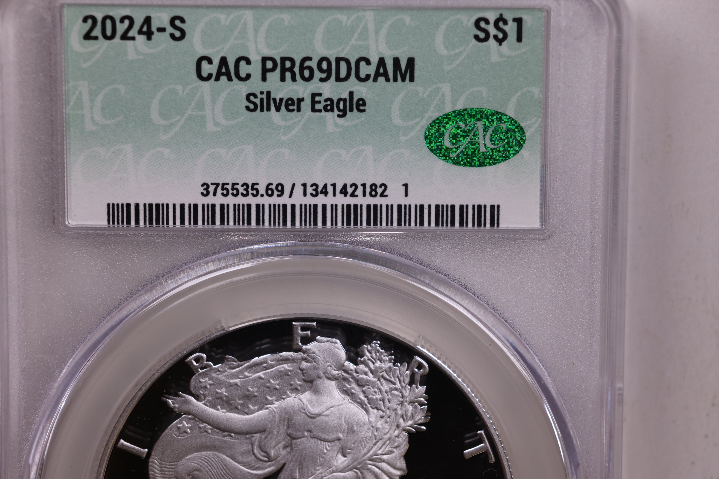 2024-S Proof American Silver Eagle, CAC Grading PR-69, Store #9069