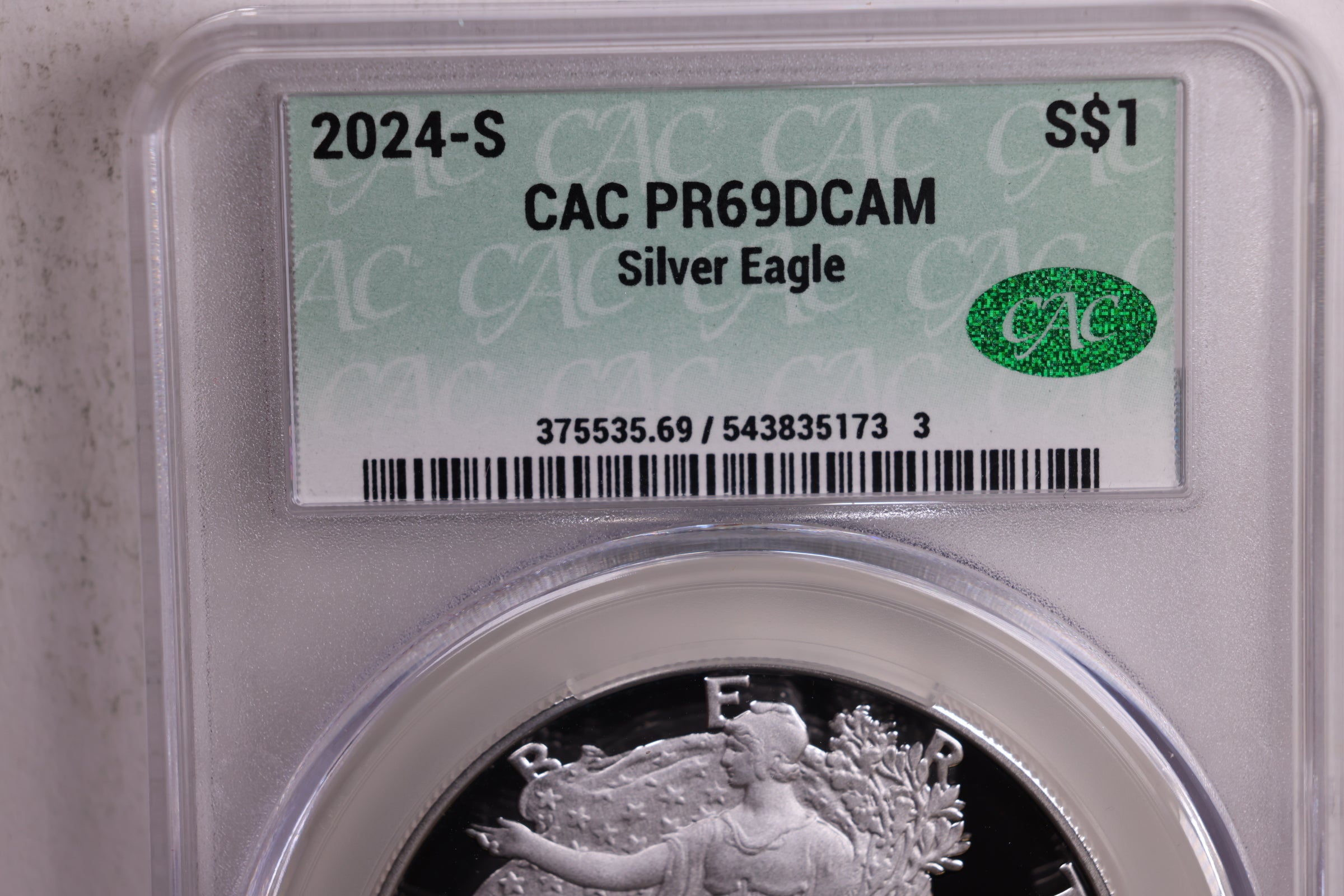 2024-S Proof American Silver Eagle, CAC Grading PR-69, Store #9069