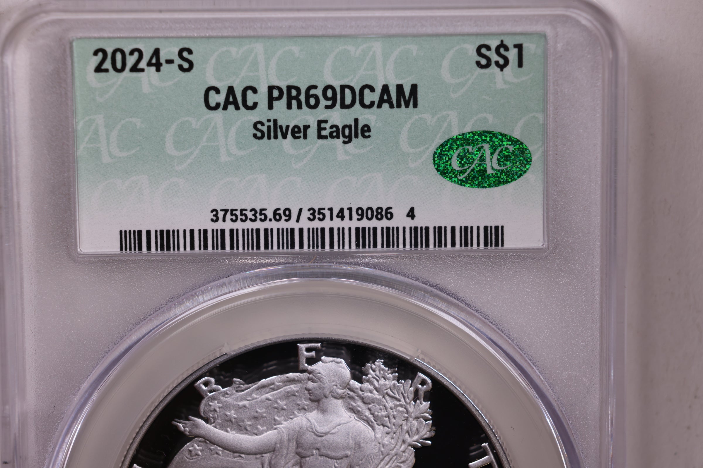2024-S Proof American Silver Eagle, CAC Grading PR-69, Store #9069