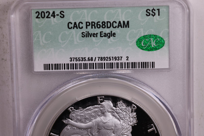 2024-S Proof American Silver Eagle., CAC Grading PR-68., Store