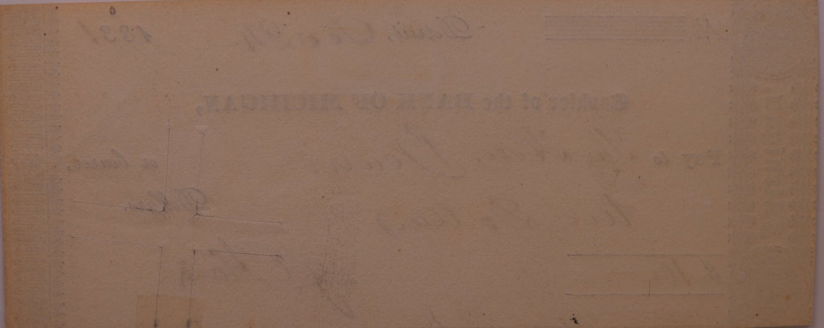 1830s Written Amount Check, MI, Lee DET-6-48, PCGS Choice AU-58, STORE #GMI155