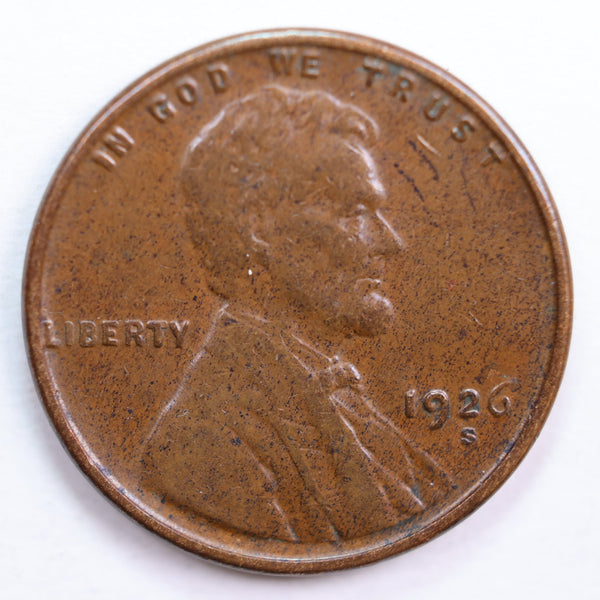1926-S Lincoln Wheat Cent, Extra Fine Circulated Coin, Store #CT0690