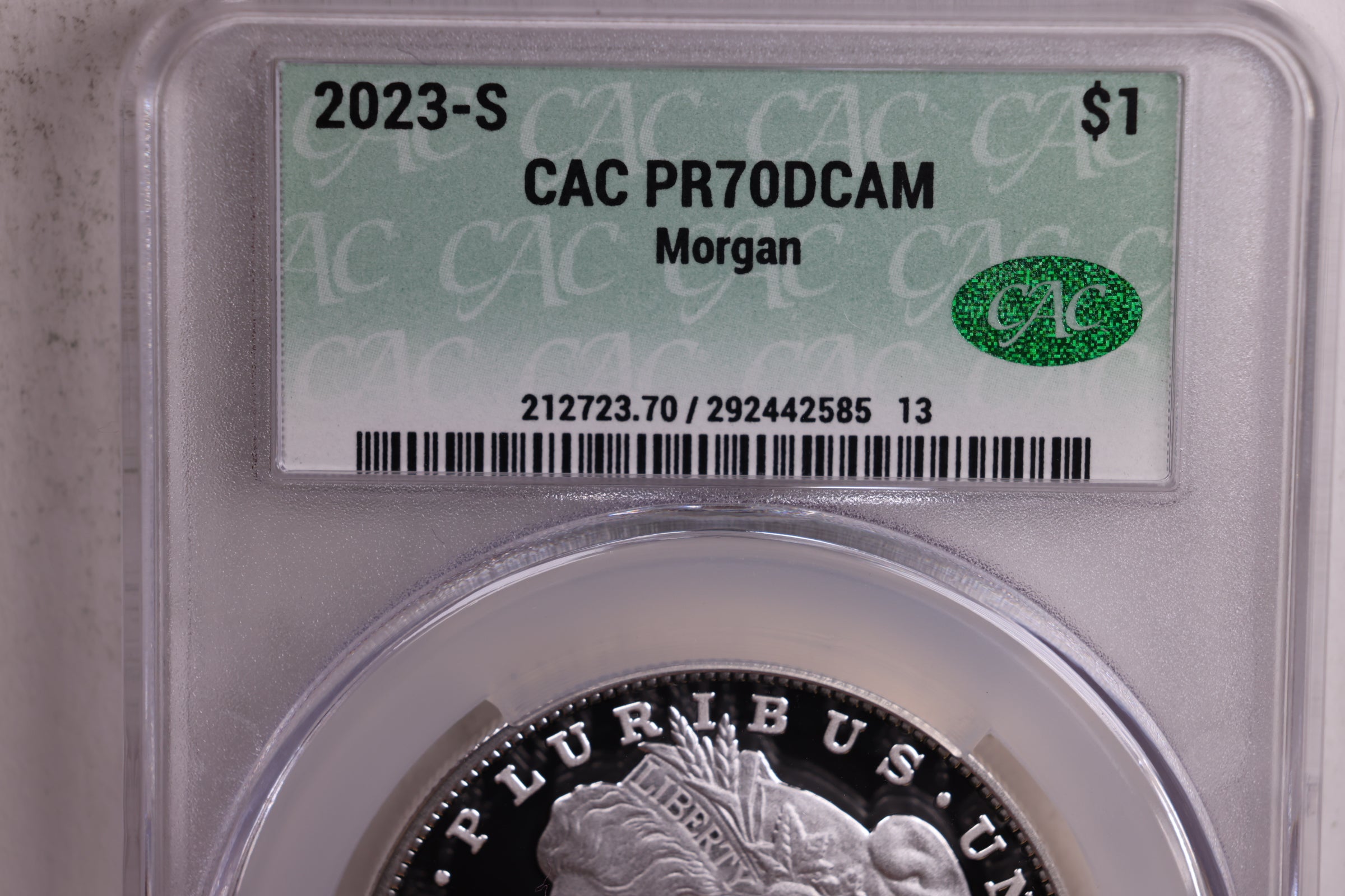 2023-S Morgan Silver Commemorative Proof, CAC PR70, Store #GMC236