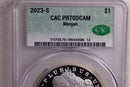 2023-S Morgan Silver Commemorative Proof, CAC PR70, Store