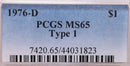 1976-D Eisenhower Dollar, PCGS MS65, Store