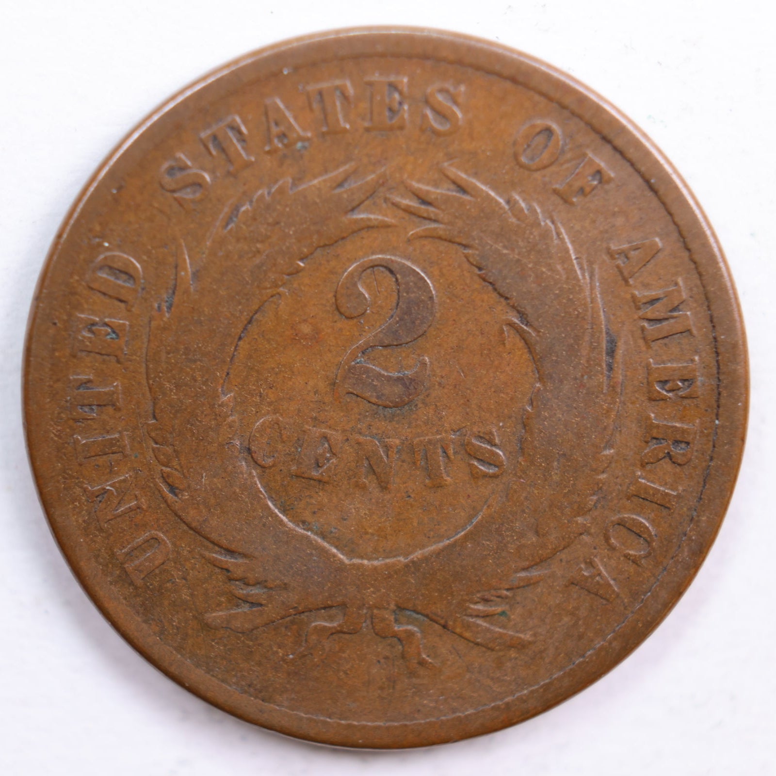 1868 Two Cent Piece, Abt Good Circulated Coin, Store #2C014