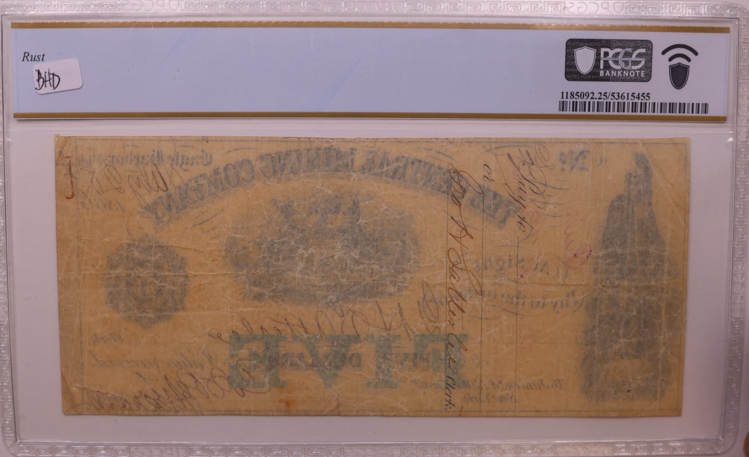 1860s $5 Eagle Harbor, MI, Lee CMGC-7-5, PCGS VF-25, STORE #GMI163