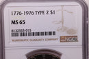 1976 Eisenhower Dollar Type 2, NGC MS 65, Store