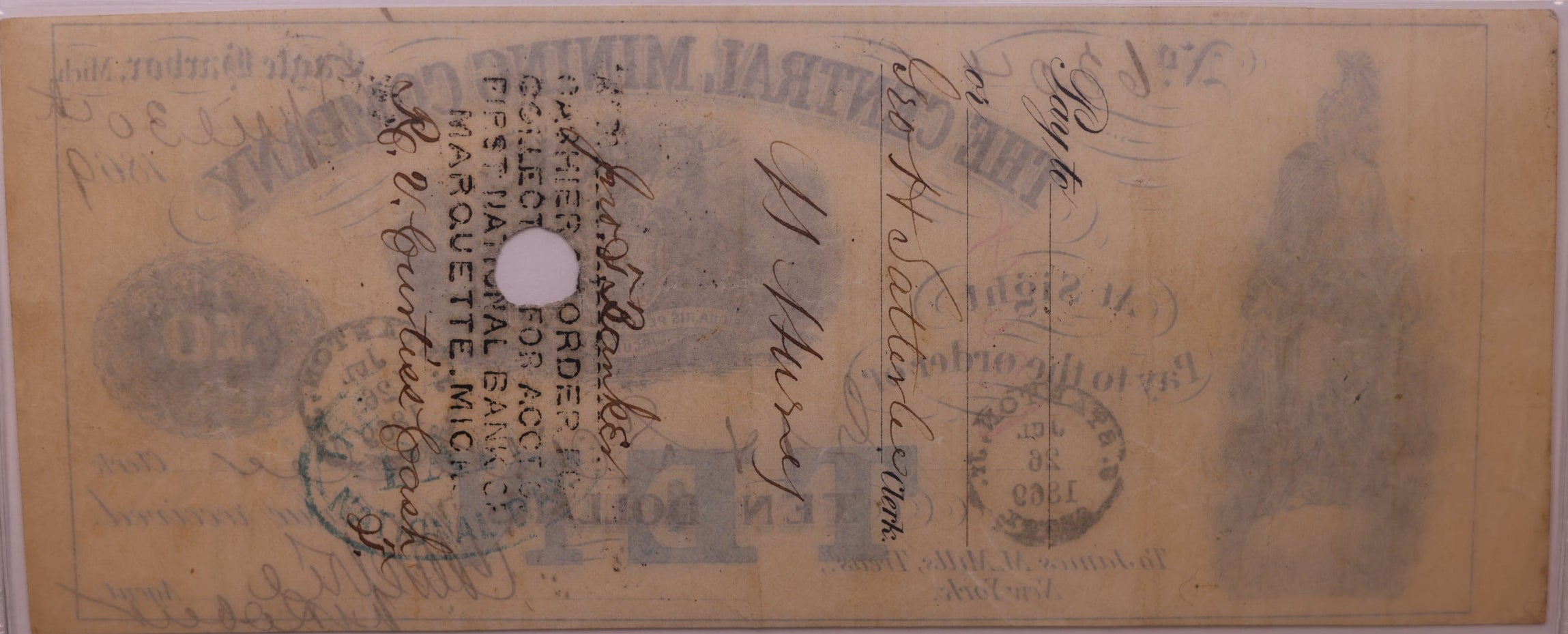 1860s $10 Eagle Harbor, MI, Lee CMGC-7-8, PCGS VF-30, STORE #GMI164