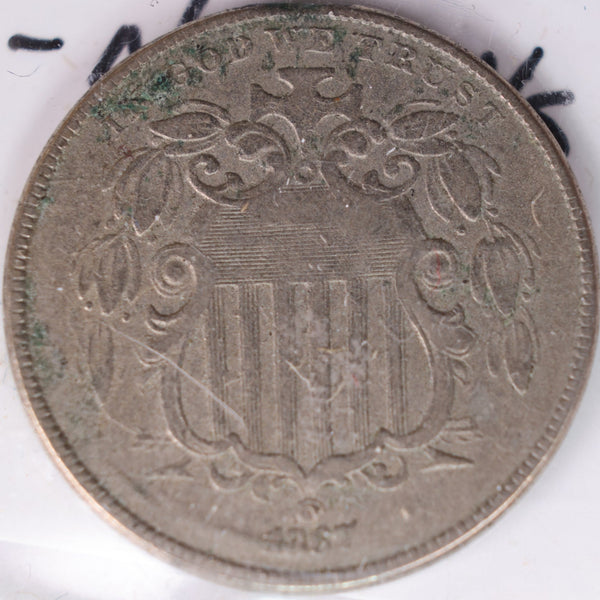 1866 Shield Nickel, Very Good+ Circulated Coin, Store #NL028