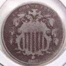1867 Shield Nickel, Good Circulated Coin, Store
