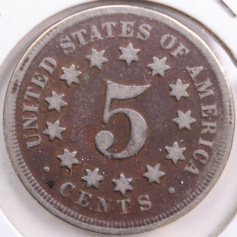 1867 Shield Nickel, Good Circulated Coin, Store