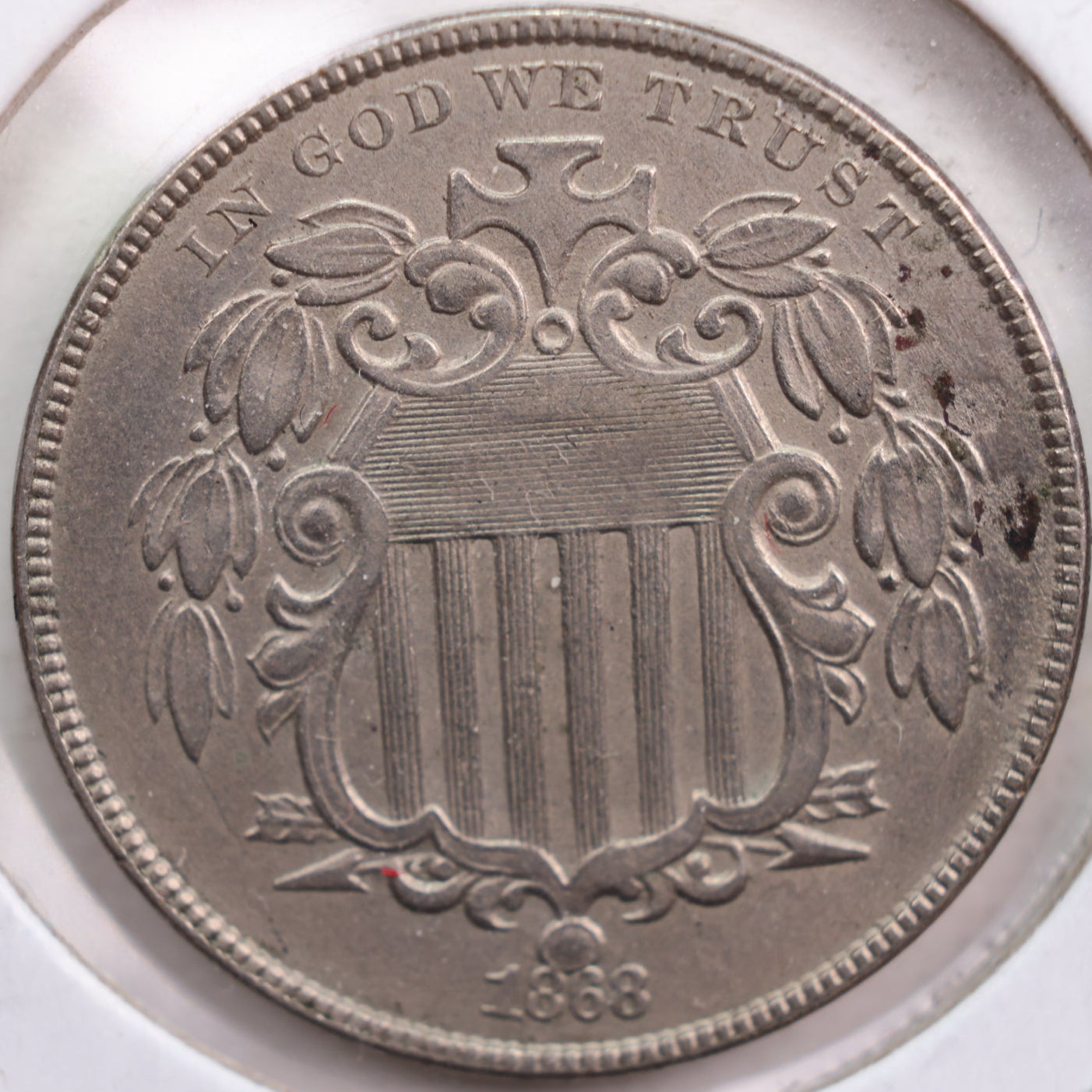 1868 Shield Nickel, Extra Fine+ Circulated Coin, Store #NL030