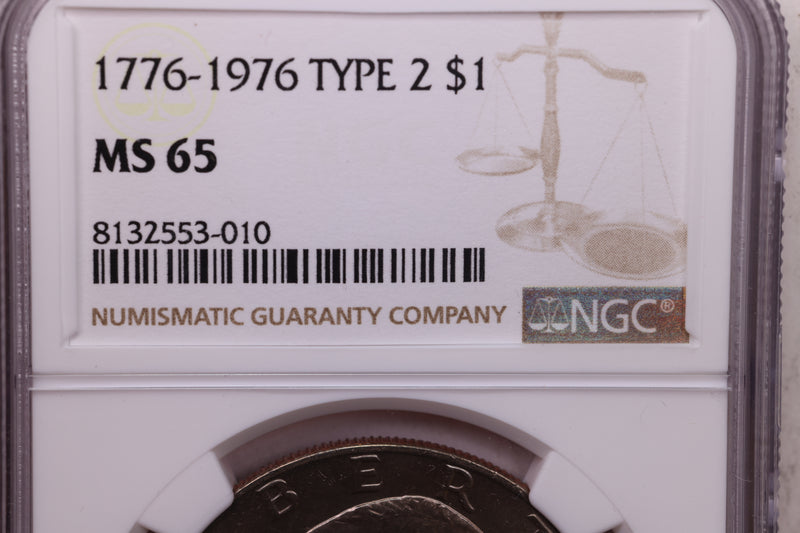 1976  Eisenhower Dollar., Type-2., NGC Graded., Store