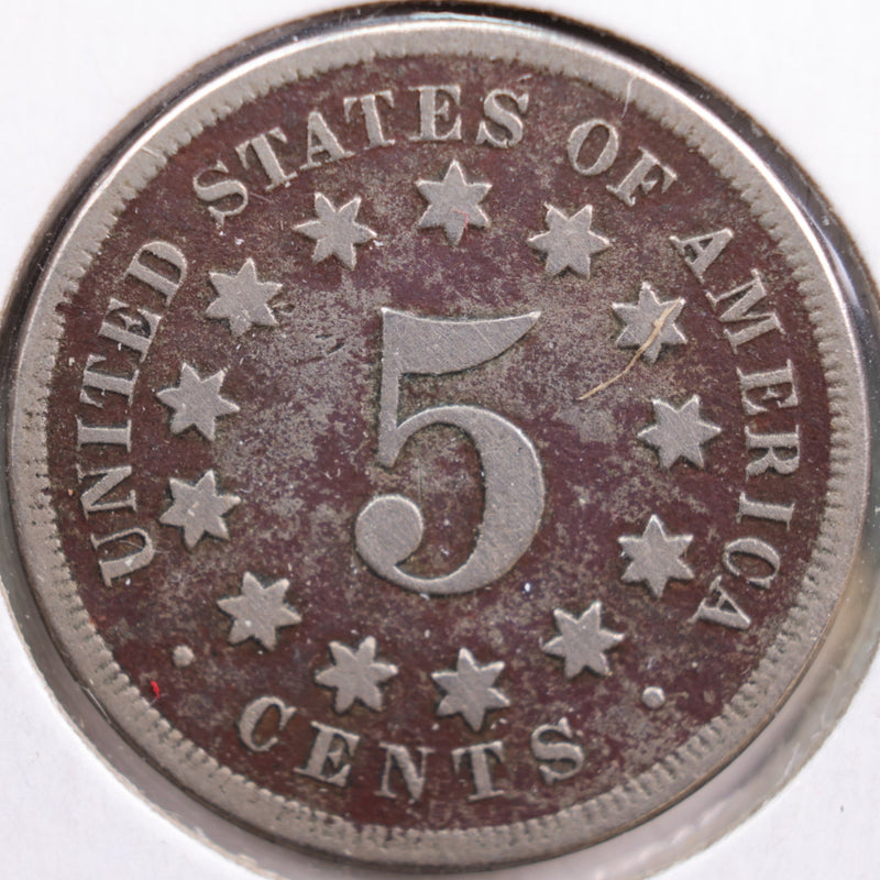 1867 Shield Nickel, Good Circulated Coin, Store