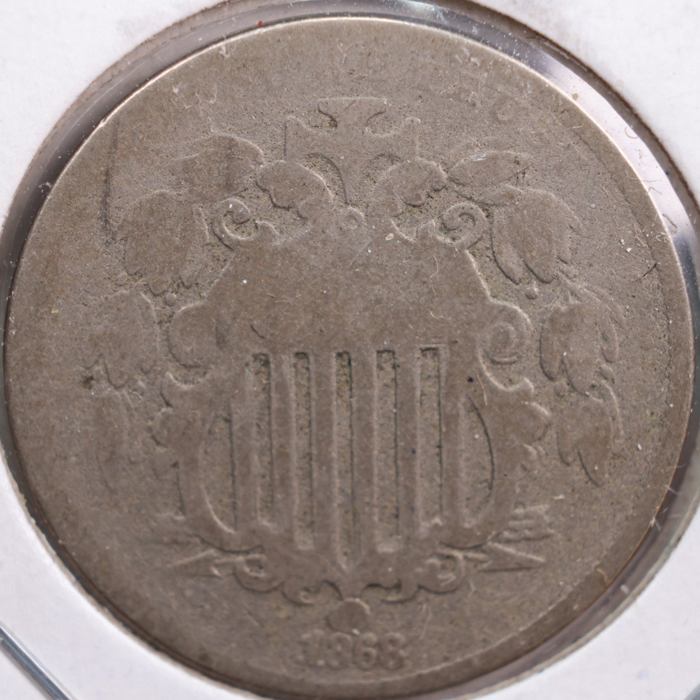 1868 Shield Nickel, About Good Circulated Coin, Store #NL034