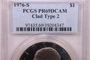 1976-S Eisenhower Clad Dollar, Type 2, PCGS PR69DCAM, Store