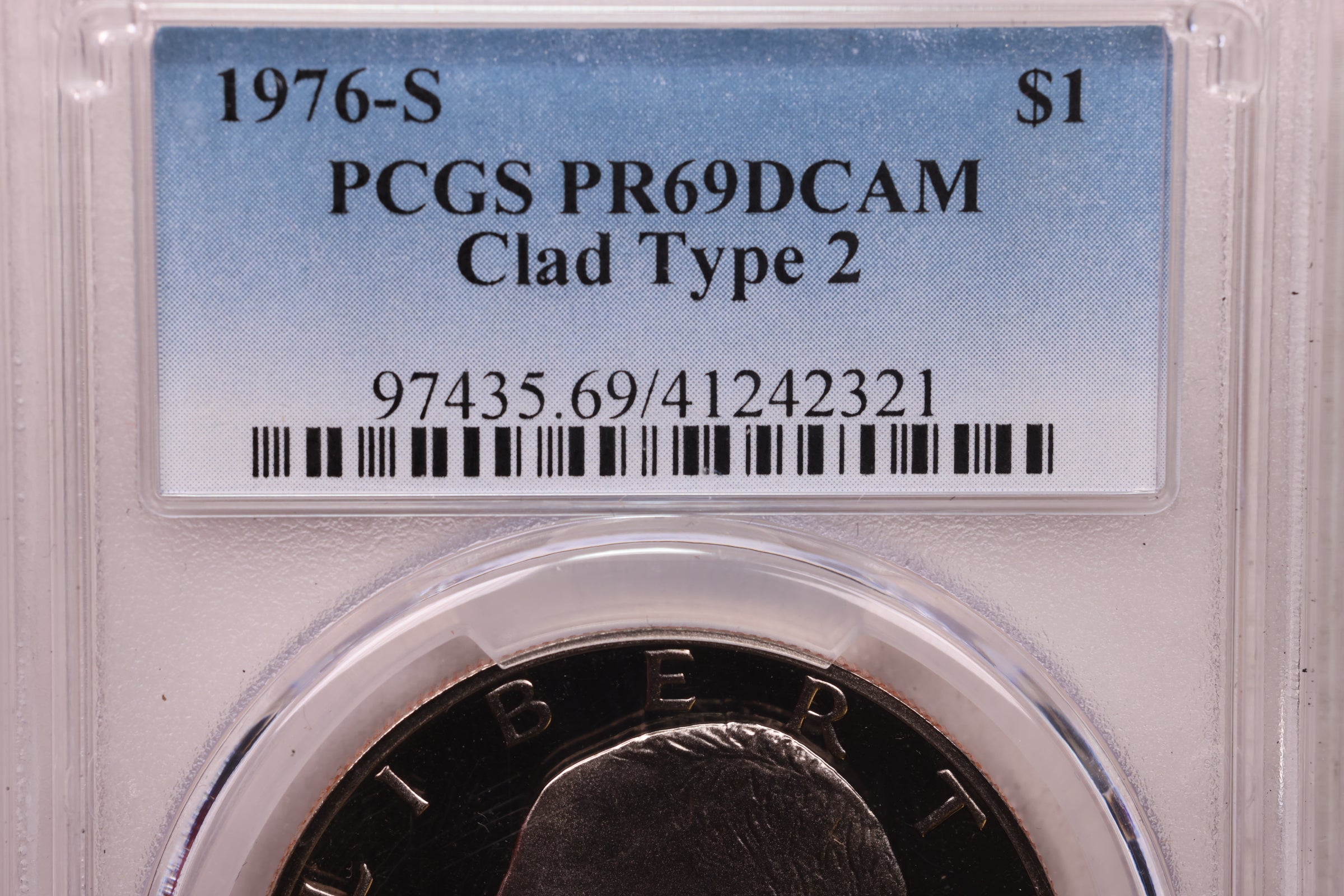 1976-S Eisenhower Clad Dollar, Type 2, PCGS PR69DCAM, Store #GDR0245
