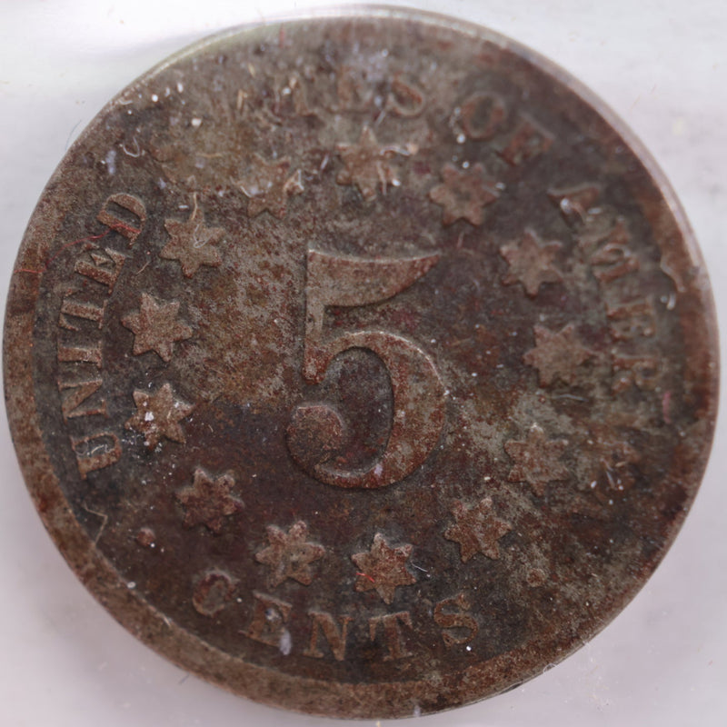 1869 Shield Nickel, Poor Circulated Coin, Store