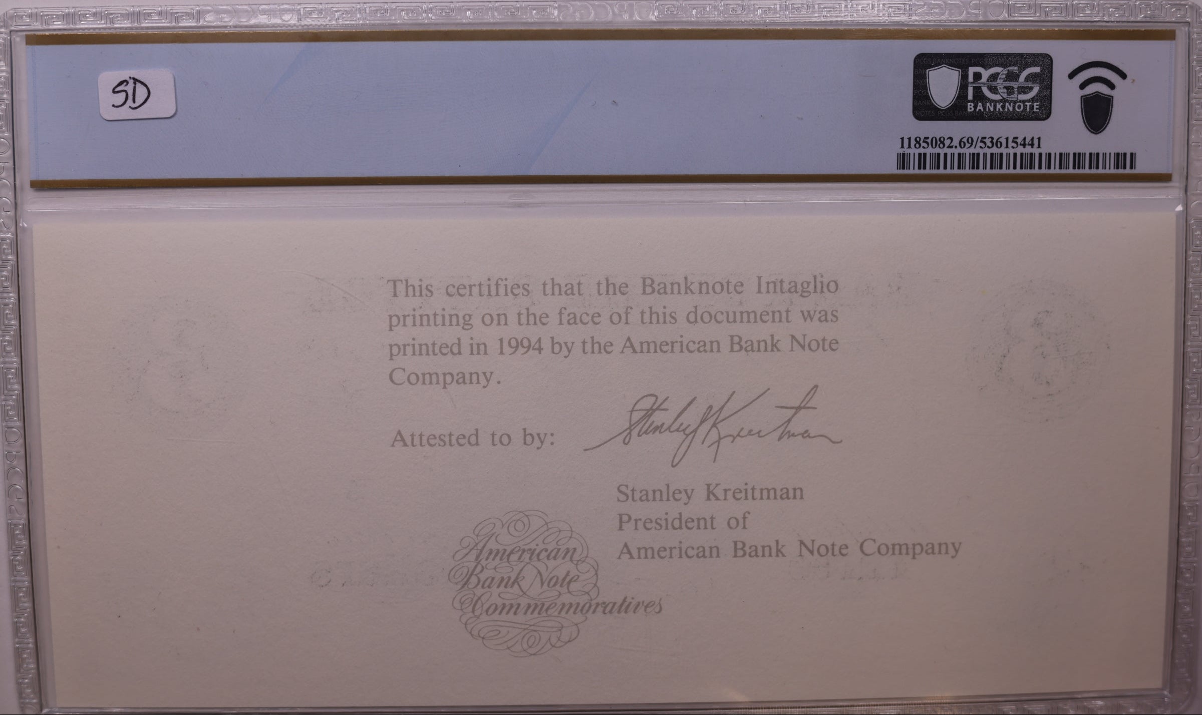 1859/1994 $3, Lansing, MI, Lee LAN-1-3 Face, PCGS GEM UNC-69 PPQ, STORE #GMI174