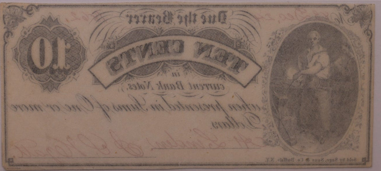 1862 10C Linden, MI, Lee UNL Serial #83, PCGS XF-40, STORE #GMI176