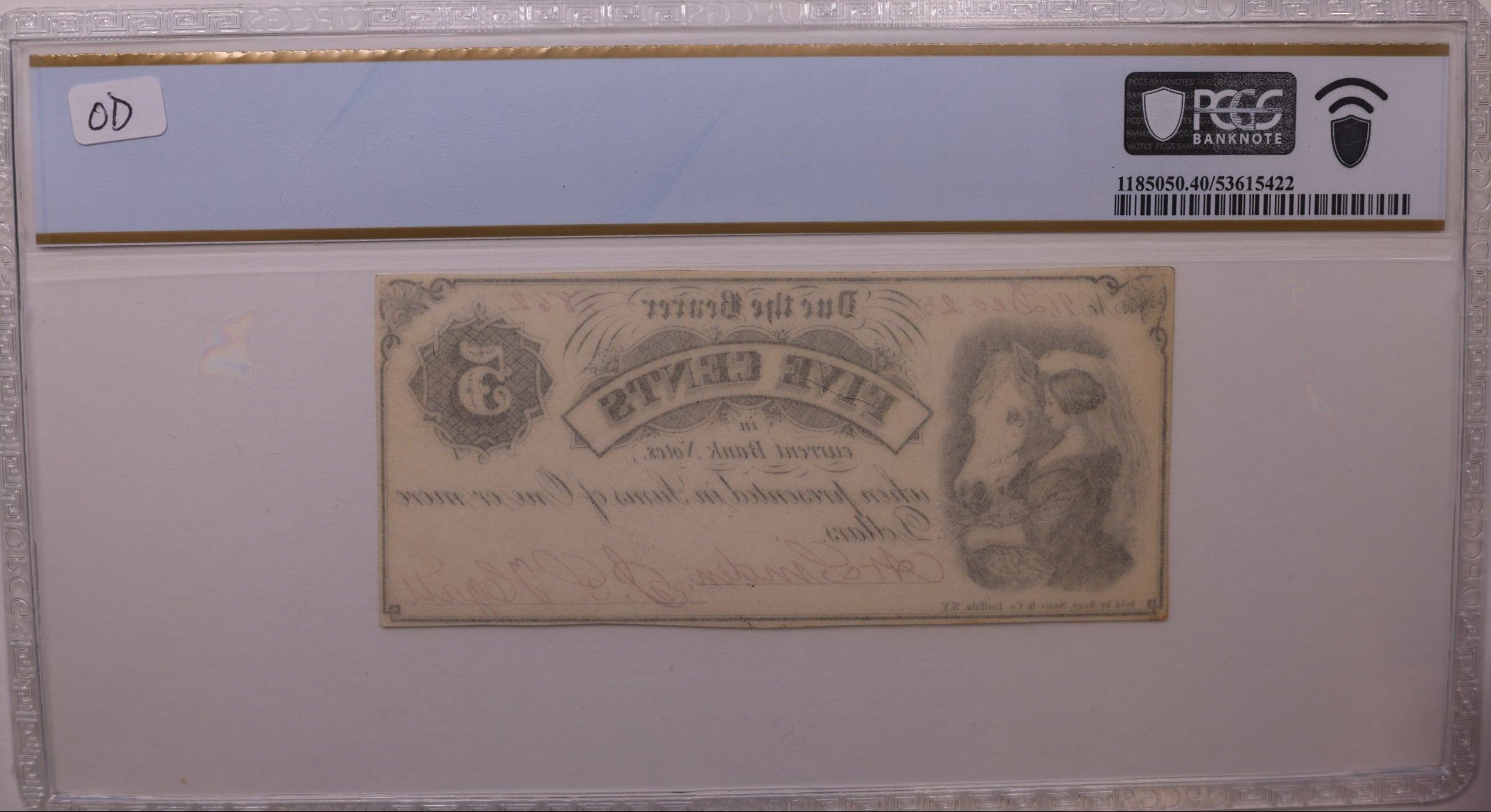 1862 5C Linden, MI, Lee UNL Serial #71, PCGS XF-40, STORE #GMI177
