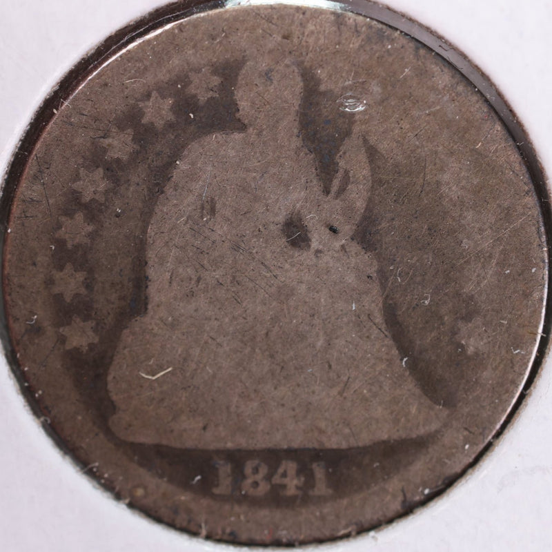 1841 Seated Liberty Silver Dime, Good Circulated Coin, Store