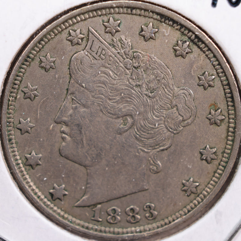 1883 Liberty Nickel, Abt Uncirculated Coin, Store