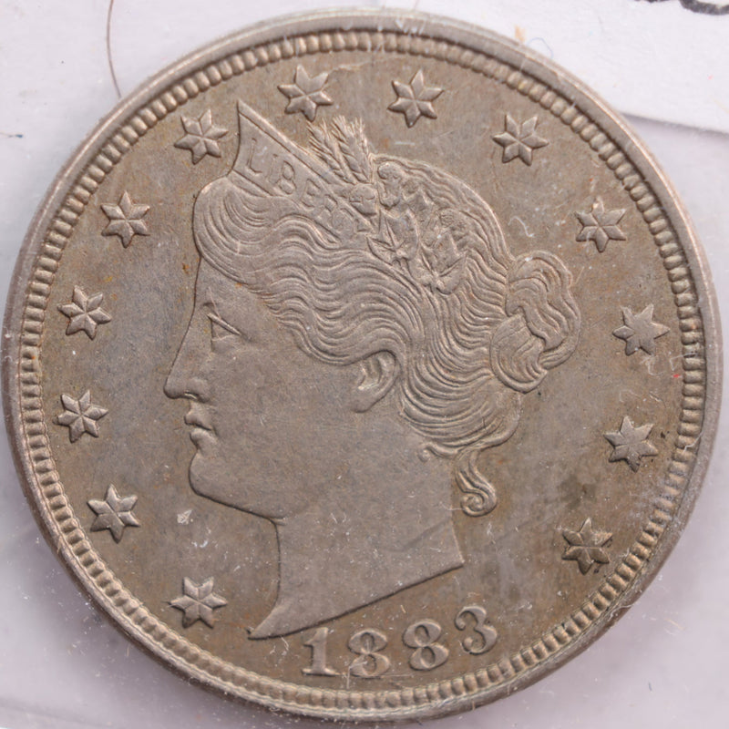 1883 Liberty Nickel, Abt Uncirculated Coin, Store
