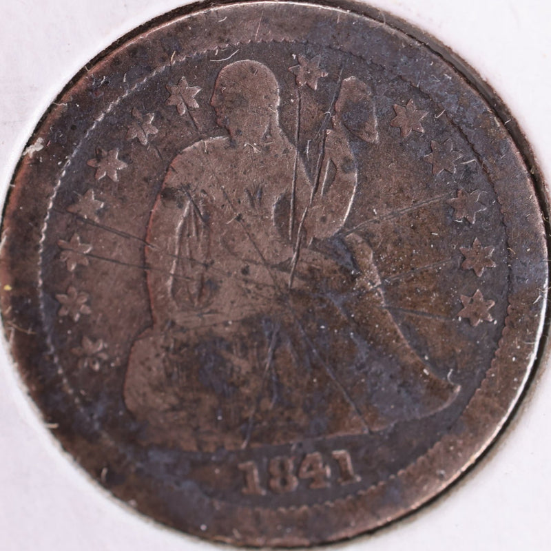 1841-O Seated Liberty Silver Dime, Good Circulated Coin, Store