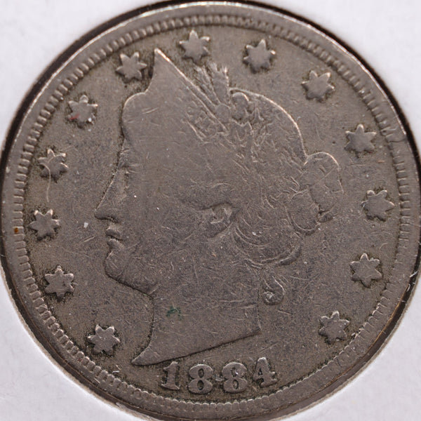 1884 Liberty Nickel, Very Good Circulated Coin, Store #NL065