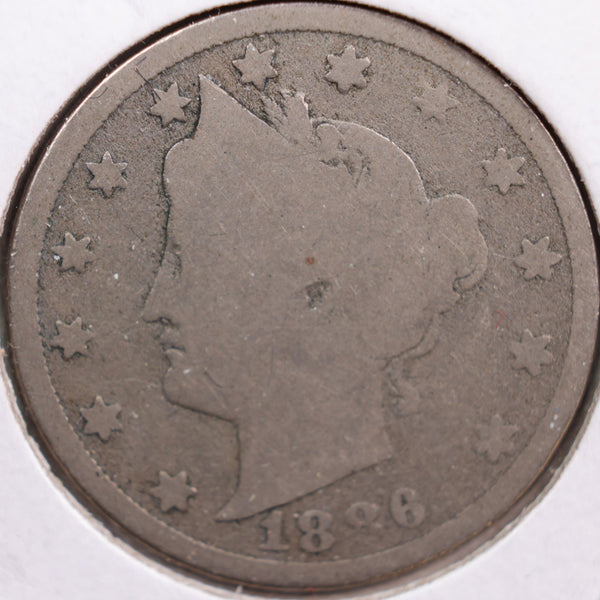1886 Liberty Nickel, Abt Good Circulated Coin, Store #NL068