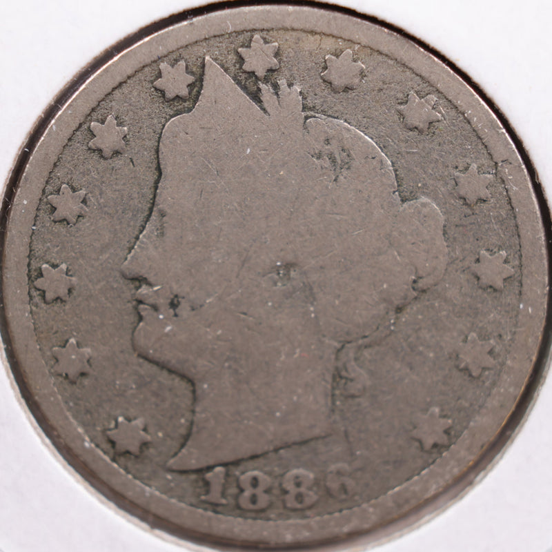 1886 Liberty Nickel, Abt Good Circulated Coin, Store