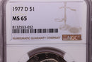 1977-D $1 Eisenhower Dollar, NGC MS 65, Store