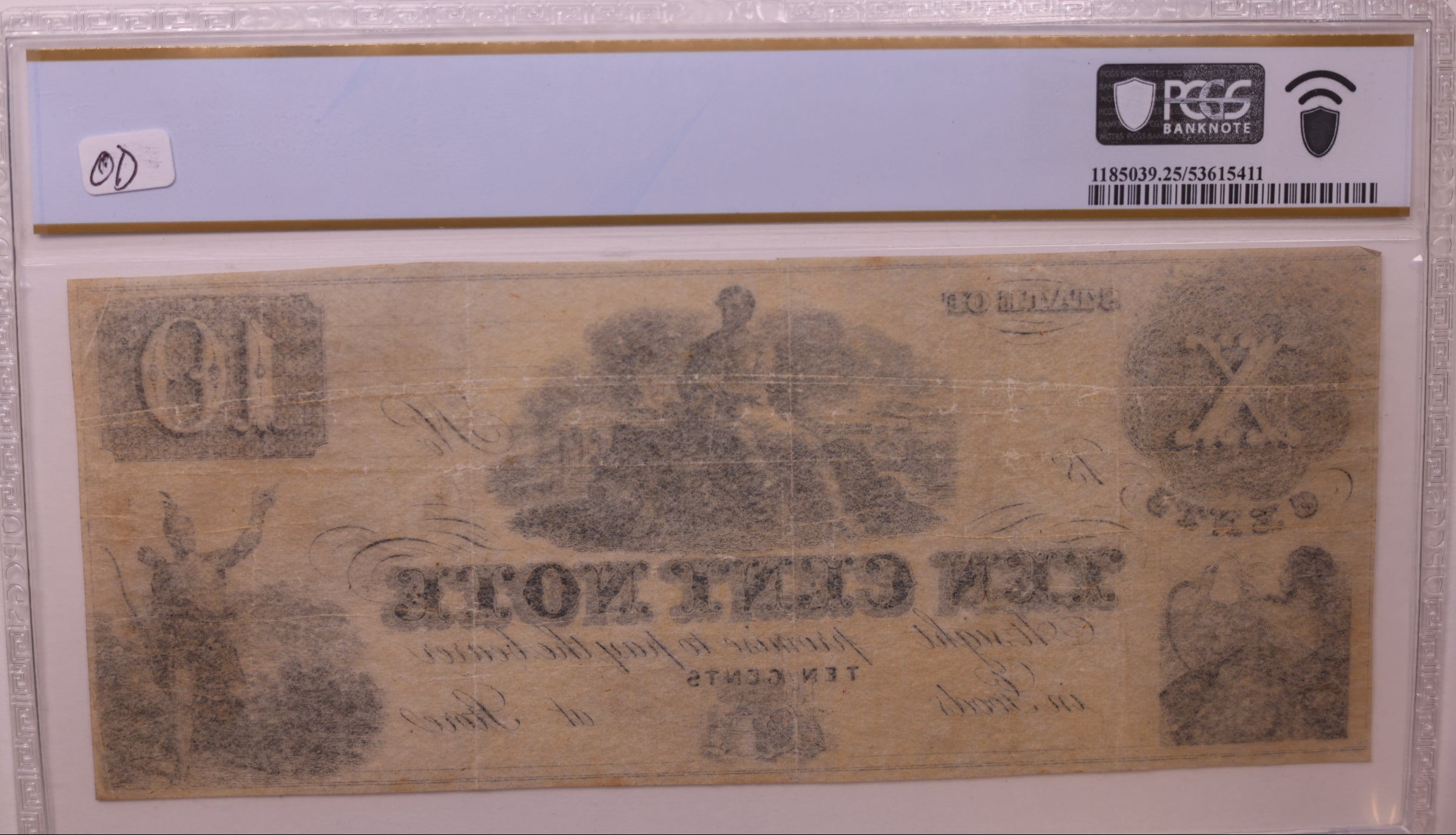 185_ 10C Remainder-New York, N.Y., PCGS VF-25, Obsolete Currency, Store #GNY026