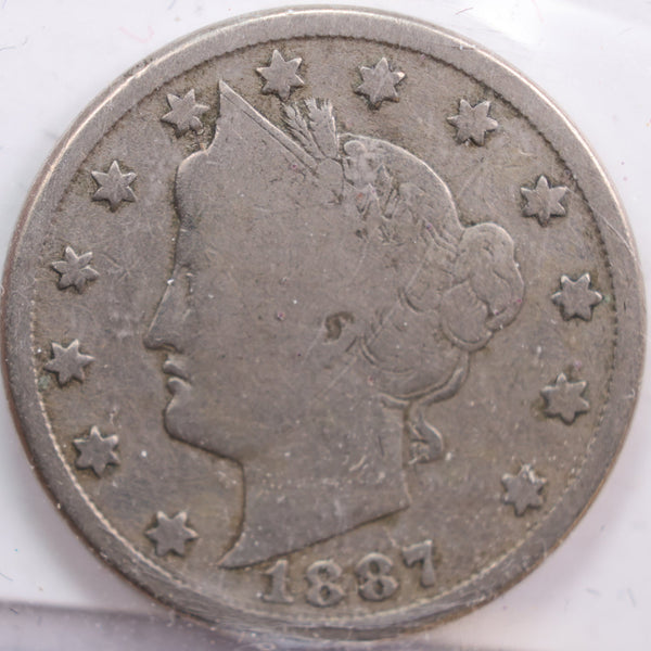 1887 Liberty Nickel, Good Circulated Coin, Store #NL080