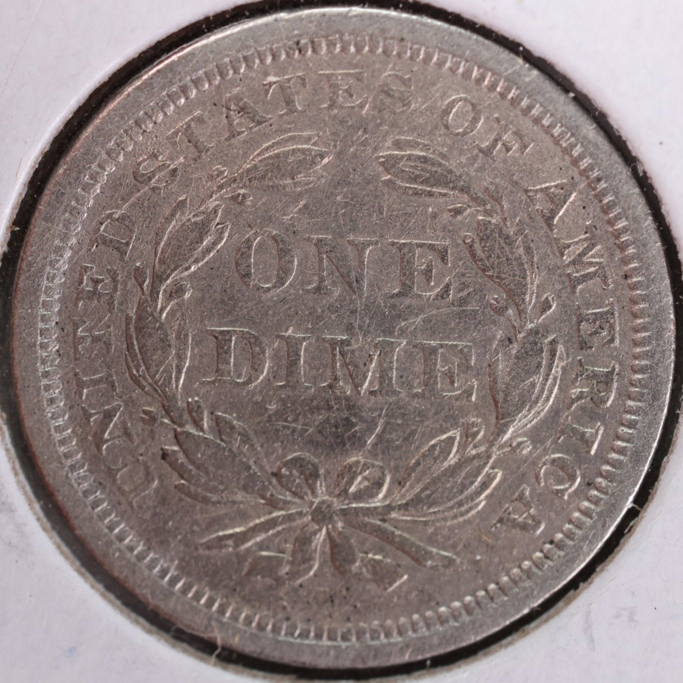 1857 Seated Liberty Silver Dime, Very Fine+ Circulated Coin, Store #d857.03