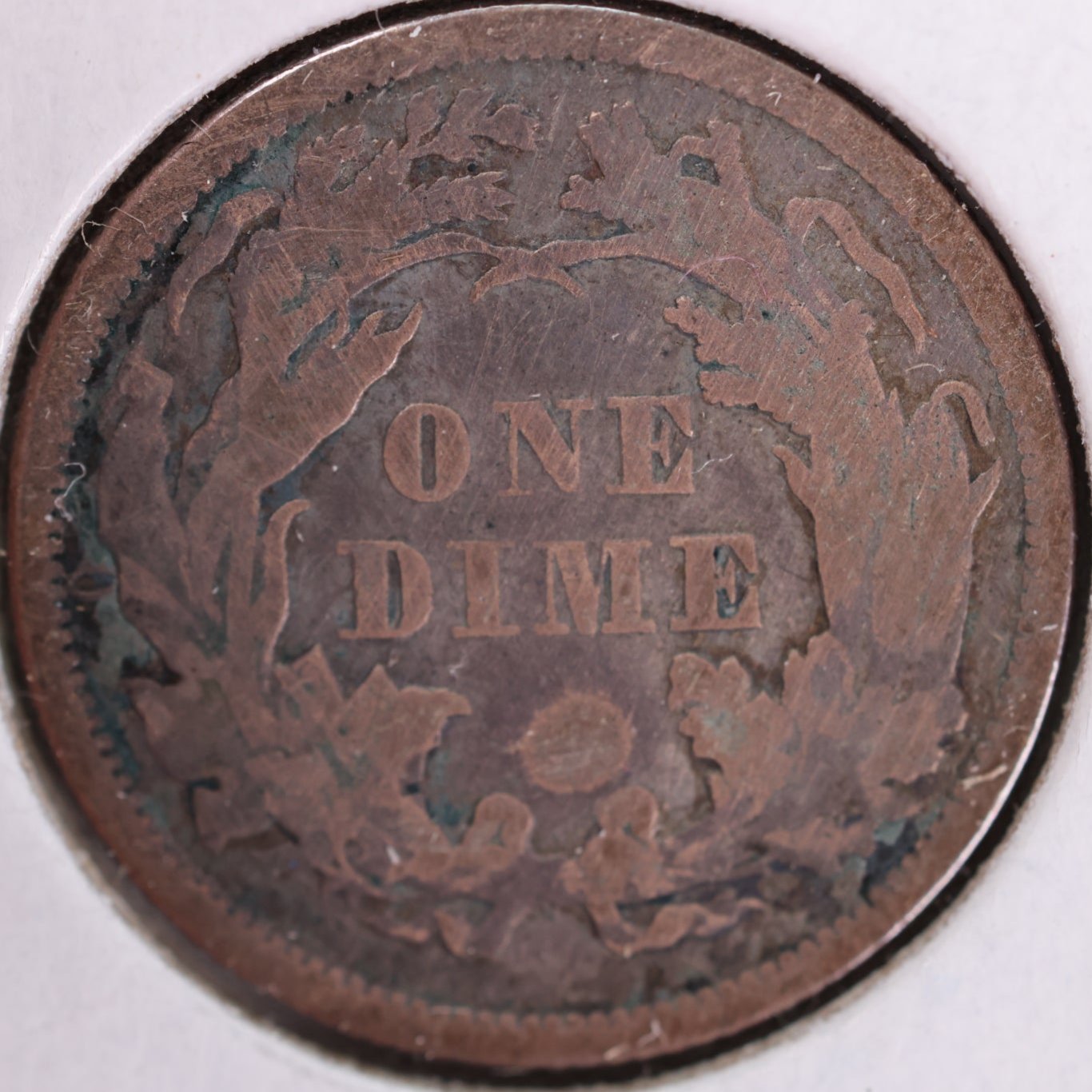 1872 Seated Liberty Silver Dime, Very Fine Circulated Coin, Store #d872.03